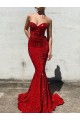 Velvet Sequin Court Train Sweetheart Mermaid Prom Dress / Evening Gown Armadale