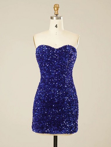 Velvet Sequin Short Sweetheart Sheath Prom Dress Armadale