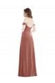 Stretch Velvet Long Off the Shoulder Cinnamon Rose A-Line Semi Formal Evening Dress / Prom Dress / Bridesmaid Dress Armadale