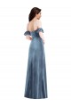 Stretch Velvet Low Back Long Off the Shoulder A-Line Formal Dress / Bridesmaid Dress Armadale