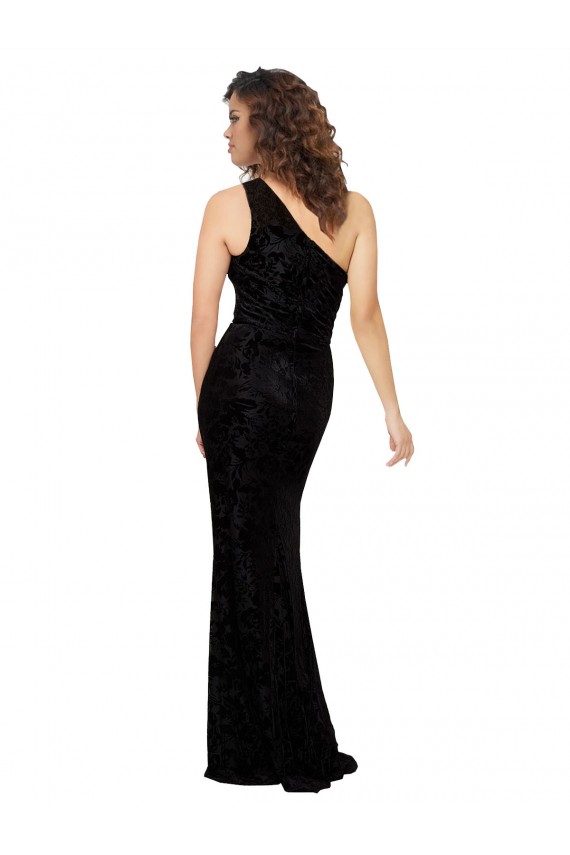 Floral Velvet & Stretch Velvet Long One Shoulder Sheath Bridesmaid Dresses Armadale